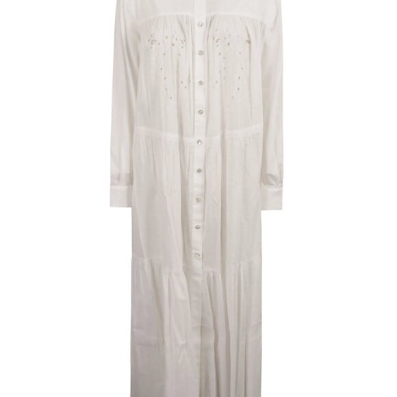 NWT Pinko Dolce Vita Maxi Shirt Dress in white - Picture 5 of 16